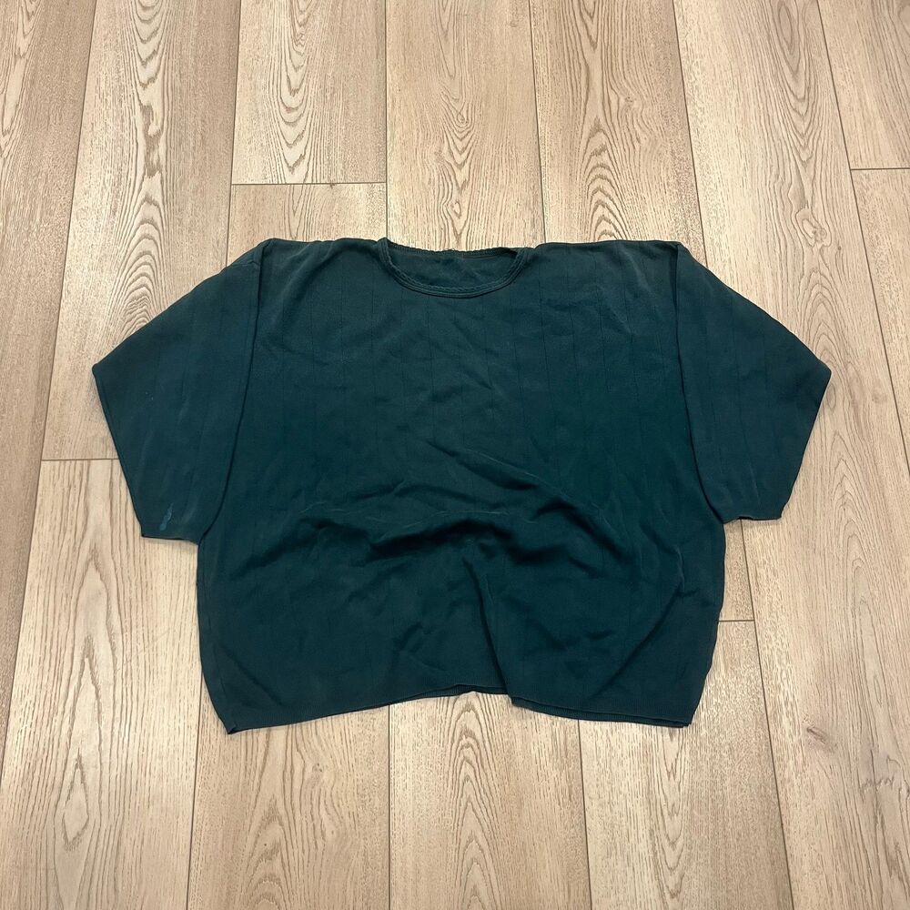 Woman's Dark Green Slight Ribbed Sweater XL